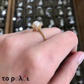 Δαχτυλίδι χρυσό 14Κ με μαργαριτάρι & ζιργκόν - MRD2152