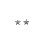 Σκουλαρίκια αστέρια λευκόχρυσα 14Κ με ζιργκόν πέτρες - S1083