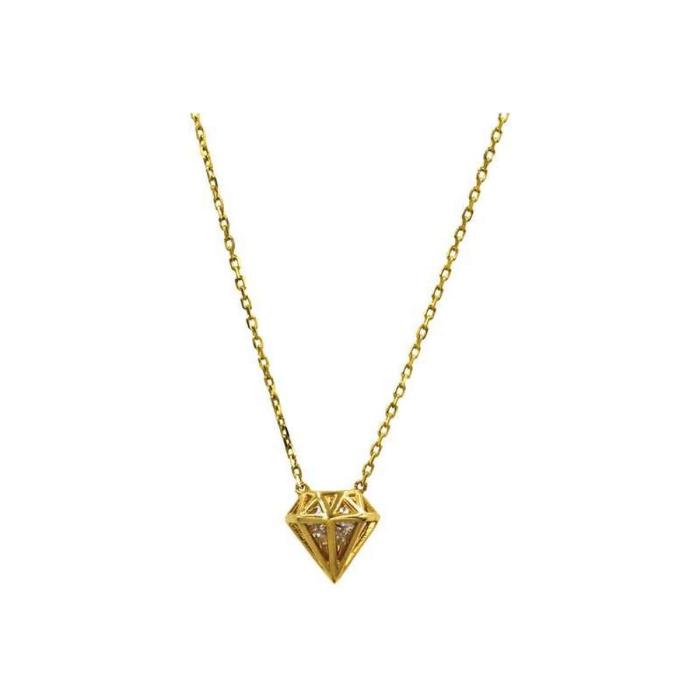Κολιέ διαμάντι χρυσό 14Κ - K1139
