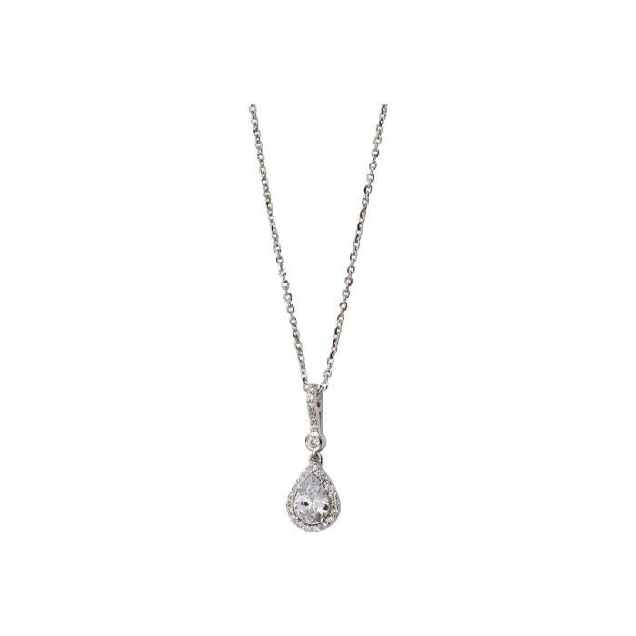 Lotus Style Silver μενταγιόν δάκρυ - LP1592-1/1