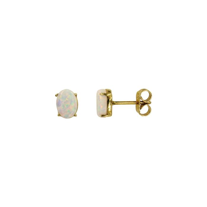 Σκουλαρίκια χρυσά 14Κ με οπάλ πέτρα - S1000