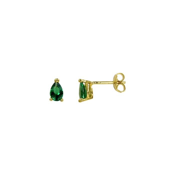 Σκουλαρίκια χρυσά 14Κ με ζιργκόν πέτρα - S1048