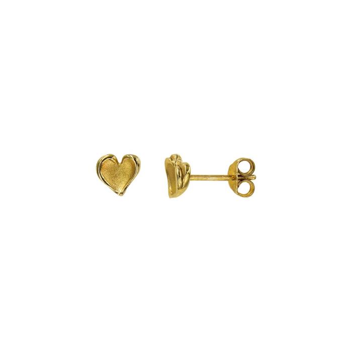 Σκουλαρίκια καρδιά χρυσά 14Κ - S1055
