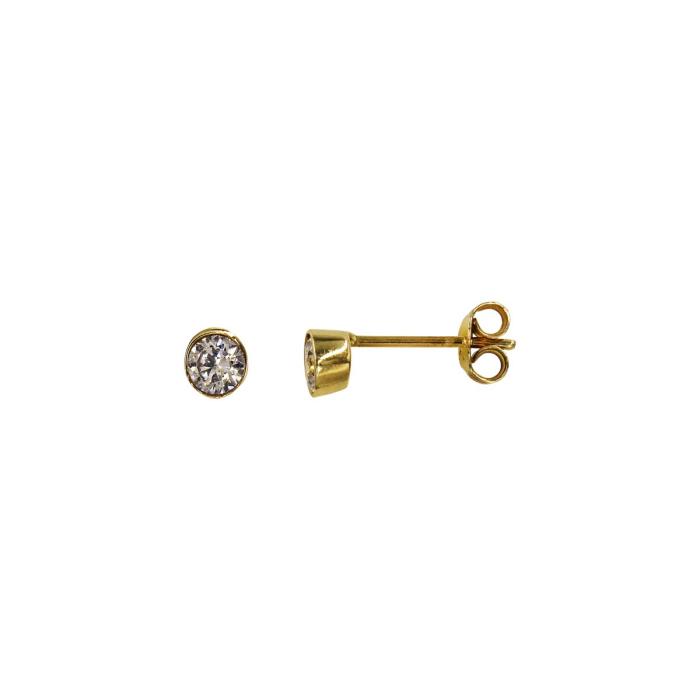 Σκουλαρίκια χρυσά 14Κ με ζιργκόν πέτρες - S1061