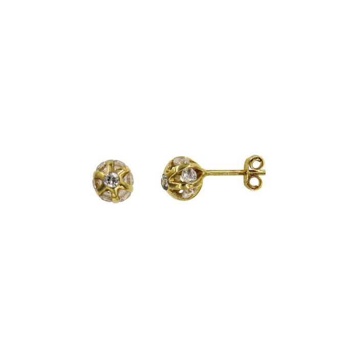 Σκουλαρίκια χρυσά 14Κ με ζιργκόν πέτρες - S1062
