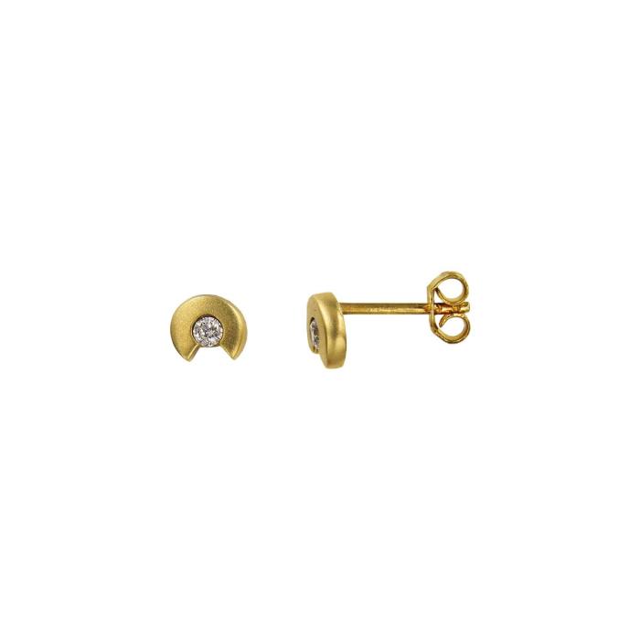 Σκουλαρίκια χρυσά 14Κ με ζιργκόν πέτρες - S1064
