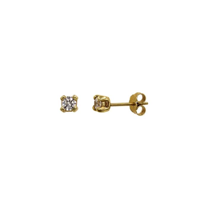 Σκουλαρίκια χρυσά 14Κ με ζιργκόν πέτρες - S1146