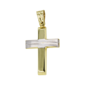Ανδρικός δίχρωμος σταυρός 14Κ - ST1531