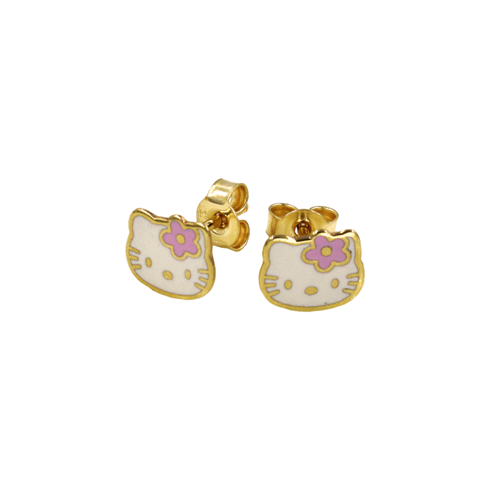 Παιδικά σκουλαρίκια Hello Kitty χρυσά 9Κ - PSK1087