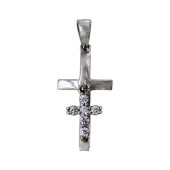 Γυναικείος λευκόχρυσος σταυρός 14Κ - ST1379