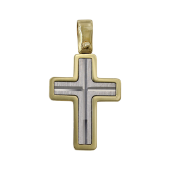 Ανδρικός δίχρωμος σταυρός 14Κ - ST1410
