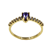 Δαχτυλίδι Χρυσό Με Ζιργκόν Πέτρες 14Κ - D1081