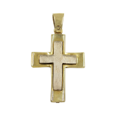 Ανδρικός δίχρωμος σταυρός 14Κ - ST1074
