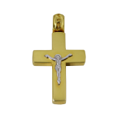 Ανδρικός δίχρωμος σταυρός 14Κ - ST1110