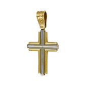 Ανδρικός δίχρωμος σταυρός 14Κ - ST1269