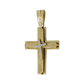 Ανδρικός δίχρωμος σταυρός 14Κ - ST1287