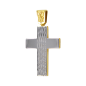 Ανδρικός δίχρωμος σταυρός 14Κ - ST1477