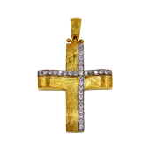 Γυναικείος δίχρωμος σταυρός 14Κ - ST1493