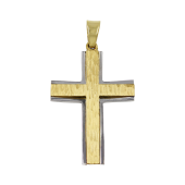 Ανδρικός δίχρωμος σταυρός 14Κ - ST1018