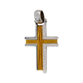 Γυναικείος δίχρωμος σταυρός 14Κ - ST1149