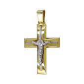 Ανδρικός δίχρωμος σταυρός 14Κ - ST1528