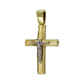 Ανδρικός δίχρωμος σταυρός 14Κ - ST1548