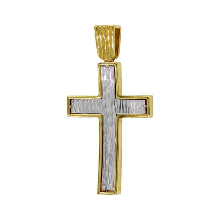 Ανδρικός δίχρωμος σταυρός 14Κ - ST1478
