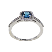 Δαχτυλίδι Λευκόχρυσο Με Ζιργκόν Πέτρες 14Κ - D42365