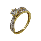 Μονόπετρο δαχτυλίδι χρυσό 14Κ - MD1014Κ