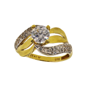 Μονόπετρο δαχτυλίδι χρυσό 14Κ - MD1023