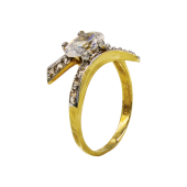 Μονόπετρο δαχτυλίδι χρυσό 14Κ - MD1025