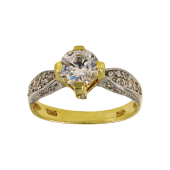 Μονόπετρο δαχτυλίδι χρυσό 14Κ - MD1026