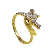 Μονόπετρο δαχτυλίδι χρυσό 14Κ - MD1028