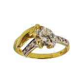 Μονόπετρο δαχτυλίδι χρυσό 14Κ - MD1028