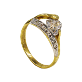 Μονόπετρο δαχτυλίδι χρυσό 14Κ - MD1030