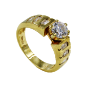 Μονόπετρο δαχτυλίδι χρυσό 14Κ - MD1033