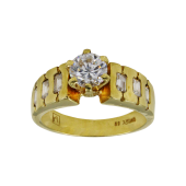 Μονόπετρο δαχτυλίδι χρυσό 14Κ - MD1033