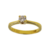 Μονόπετρο δαχτυλίδι χρυσό 14Κ - MD1050