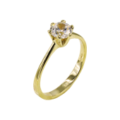 Μονόπετρο δαχτυλίδι χρυσό 14Κ - MD1056K