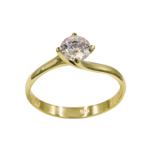 Μονόπετρο δαχτυλίδι χρυσό 14Κ - MD1058