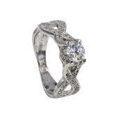 Μονόπετρο δαχτυλίδι λευκόχρυσο 14Κ - MD41081