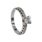 Μονόπετρο δαχτυλίδι λευκόχρυσο 14Κ - MD41116