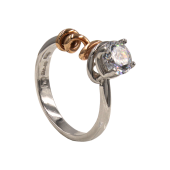 Μονόπετρο δαχτυλίδι δίχρωμο 14Κ - MD41247