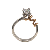Μονόπετρο δαχτυλίδι δίχρωμο 14Κ - MD41247