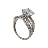 Μονόπετρο δαχτυλίδι λευκόχρυσο 14Κ - MD41556