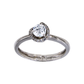 Μονόπετρο δαχτυλίδι λευκόχρυσο 14Κ - MD42164