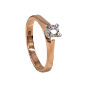 Μονόπετρο δαχτυλίδι δίχρωμο 14Κ - MD42331