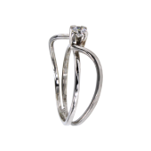 Μονόπετρο δαχτυλίδι λευκόχρυσο 14Κ - MD4463