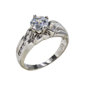 Μονόπετρο δαχτυλίδι λευκόχρυσο 14Κ - MD4675