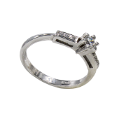 Μονόπετρο δαχτυλίδι λευκόχρυσο 14Κ - MD4868